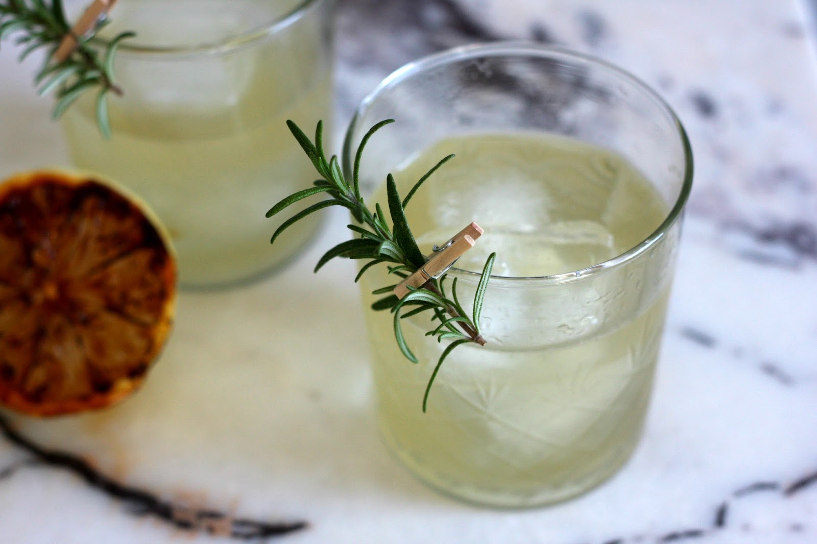 Charred Lemon Gin Sparkler