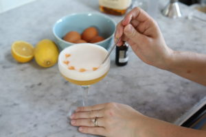 Whiskey Sour with Egg White Bitters Art