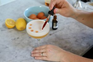 Whiskey Sour with Egg White Bitters Art