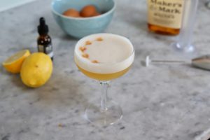 Whiskey Sour with Egg White Bitters Art