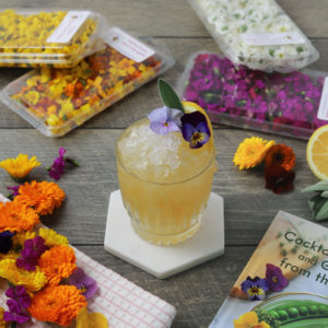 Ginger Sage Smash Cocktail with Edible Flowers