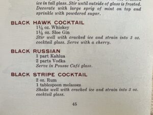 Black Russian 1961 Diners Club Drink Book