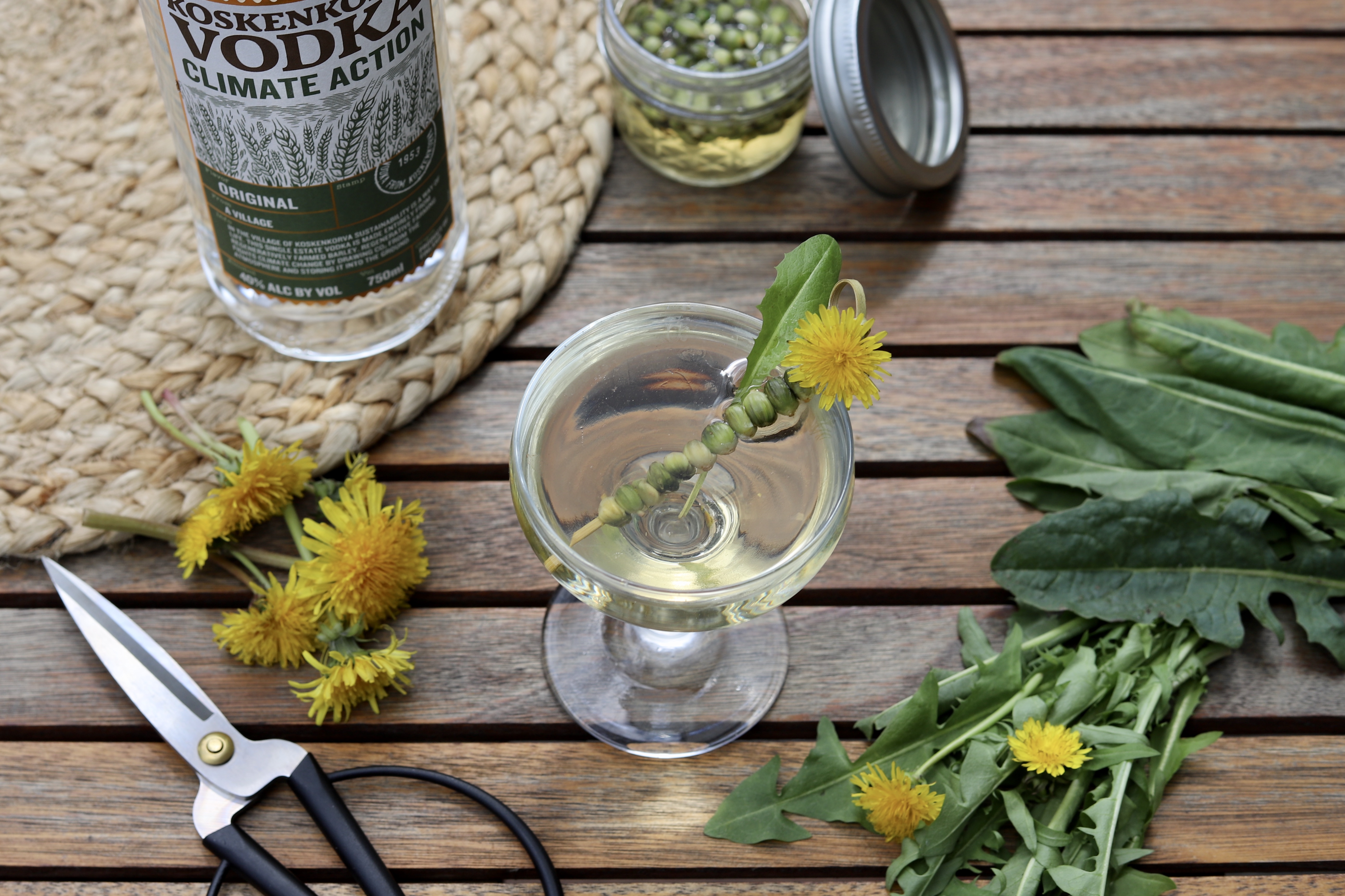 Dandelion Martini with Koskenkorva Vodka