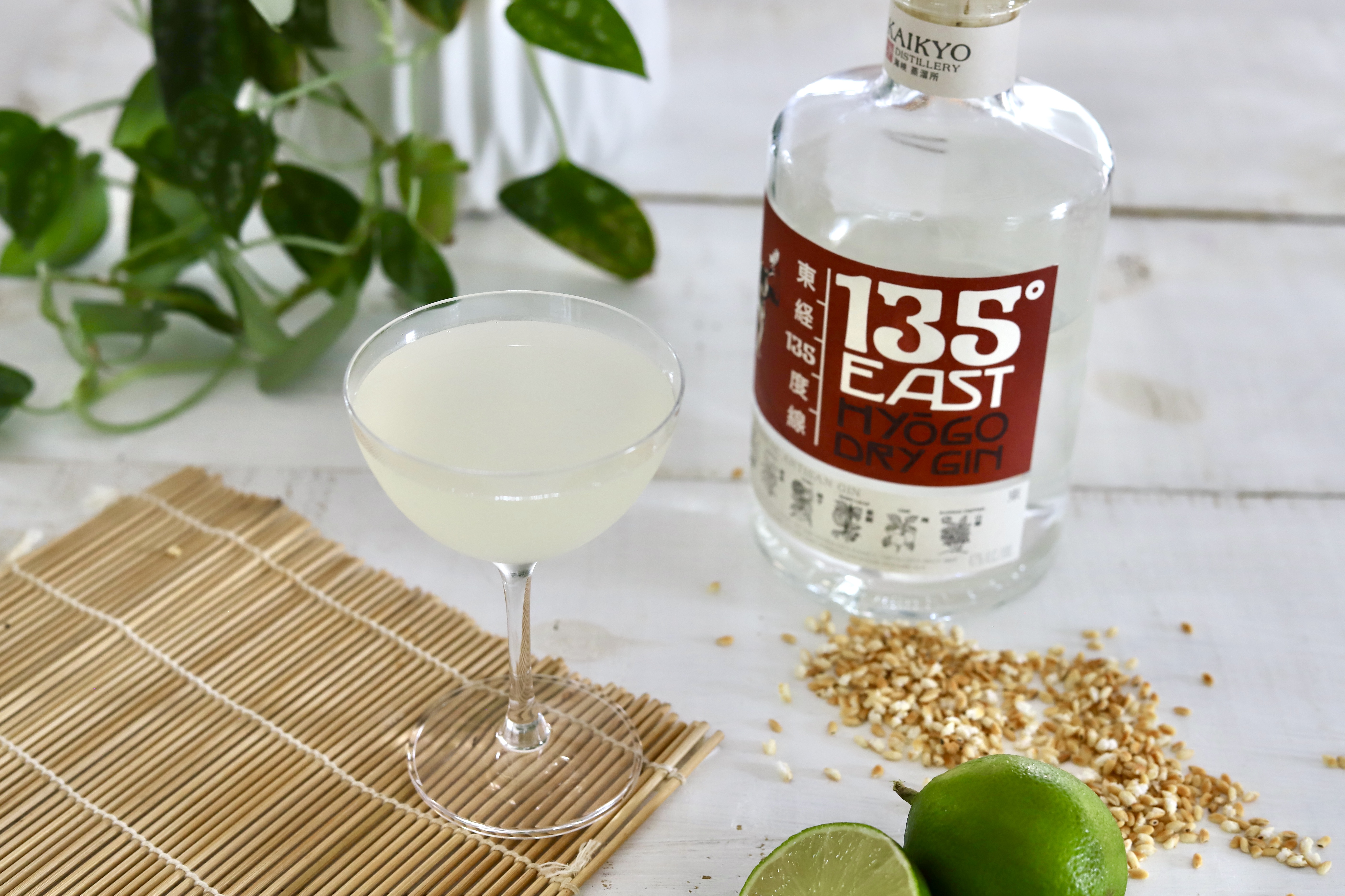 Toasted Rice Gimlet with 135 East