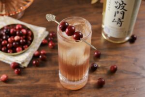 Cranberry Whisky Highball with Hatozaki Small Batch